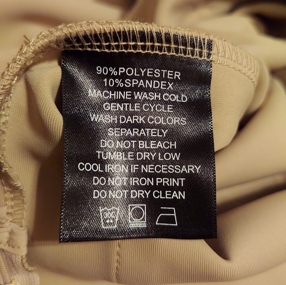 Maniere De Voir Tie Detail Neoprene Zip Ankle Pintucked Leggings In Beige - Picture 14 of 16